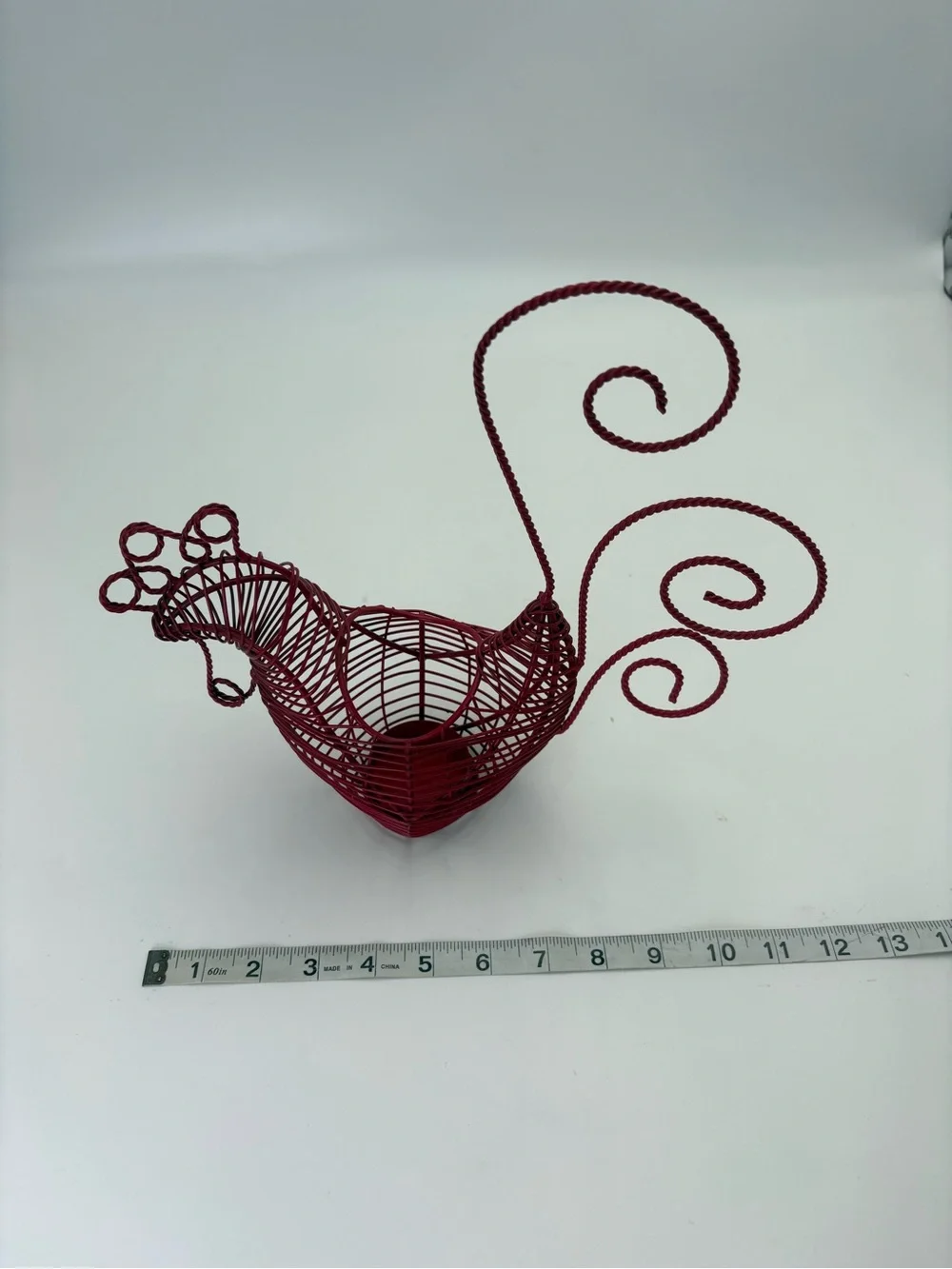 Red Wire Rooster Egg Basket